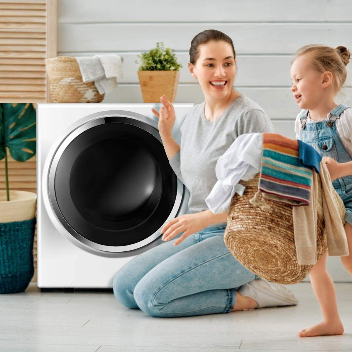 110V Electric Portable Clothes Dryer with Stainless Steel Tub